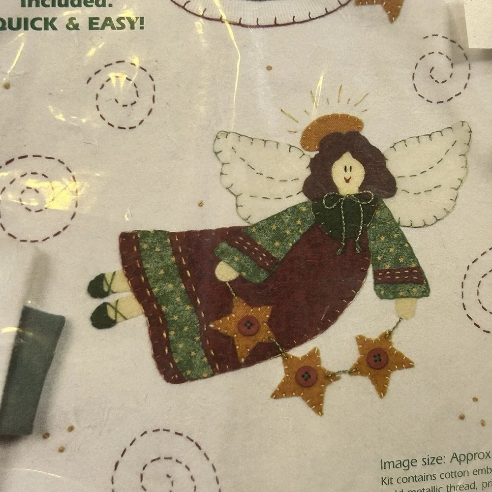 Dimensions FashionArt 80437 Felt Fabric Applique Kit Holiday Angel Christmas NOS